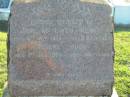 Jane McEwen RENNIE,
died 9 Oct 1935 aged 87 years;
Robert Hugh,
died 1 Jan 1935 aged 68? years;
Polson Cemetery, Hervey Bay