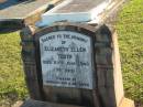 Elizabeth Ellen TOOTH,
died 23 June 1940,
erected by husband, son & daughter;
Polson Cemetery, Hervey Bay