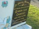 Karen Lea CARKEET,
daughter sister,
died 19 June 1959 aged 6 years;
Polson Cemetery, Hervey Bay