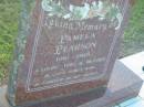 Pepe,
accidentally killed 22 Jan 1975;
Edward Francis PEARSON,
1908 - 1963,
husband father;
Pamela PEARSON,
1910 - 1968,
wife mother;
Polson Cemetery, Hervey Bay