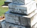 Michael J. MURPHY,
died 21 Oct 1929;
Bridget MURPHY,
died 17 April 1947;
Polson Cemetery, Hervey Bay