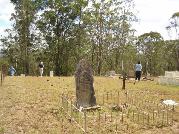 Hannah MCLAUCHLAN,  | mother,  | died 23 March 1911 aged 63 years,  | erected by husband & family;  | Ravensbourne cemetery, Crows Nest Shire  | 