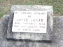 Joyce LOGAN,
born 5 March 1936 died 6 March 1936;
Ropeley Immanuel Lutheran cemetery, Gatton Shire