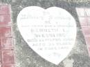 Kenneth L. WESSLING, son brother,
died 22 April 1968 aged 3 and 12 years;
Ropeley Immanuel Lutheran cemetery, Gatton Shire