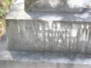 A.R. KLEIDON,
born 20 FEb 1850 died 30 July 1923;
Karoline O. KLEIDON, nee WESSLING,
born 24 Jan 1848 died 30 July 1927;
Ropeley Immanuel Lutheran cemetery, Gatton Shire