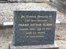 Franz Arthur KLIBBE (John), brother,
died 29 Jan 1964 aged 63 years;
Ropeley Immanuel Lutheran cemetery, Gatton Shire