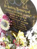 Angela Maree (Ang) LINDENMAYER,
born 27-8-81,
tragically killed 20-5-1999 aged 17 years;
Ropeley Immanuel Lutheran cemetery, Gatton Shire