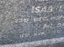Mildred Challis DANN,
8 Mar 1868 - 28? Dec 1937;
Isabel Challis,
daughter,
23 Dec 1901 - 27 Sept 1932;
Mildred,
daughter,
11 Sept - 11? Nov 1908;
Bald Hills (Sandgate) cemetery, Brisbane