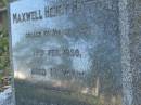 Maxwell Henry HUTTON,
died 19 Feb 1930 aged 18 years;
Bald Hills (Sandgate) cemetery, Brisbane