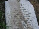 John,
husband of Honoria DUFFY,
died 22 Jan 1908 aged 67 years;
Mary Ellen,
daughter,
died 27 March 1903 aged 21 years;
Honoria Jane,
daughter,
died 18 June 1916 aged 28 years;
Honoria DUFFY,
died 3 June 1923 aged 74 years;
Owen,
son,
died 21 June 1924 aged 40 years;
Bald Hills (Sandgate) cemetery, Brisbane
