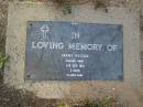 Mary KEOGH,
died 11 Oct 1921 aged 3 days;
Bald Hills (Sandgate) cemetery, Brisbane
