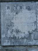 Stella VERNEY,
died 24 Jan 1919 aged 1 year 9 months;
William VERNEY,
husband father,
died 29 April 1965 aged 85 years 10 months;
Lily VERNEY,
wife mother,
died 1 Feb 1967 aged 79 years;
Bald Hills (Sandgate) cemetery, Brisbane