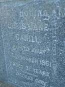Doris Jane CAHILL,
died 10? March 1951 aged 31 years;
Bald Hills (Sandgate) cemetery, Brisbane