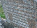 Hermann Carl August ROJAHN,
died 12 Aug 1949 aged 78 years;
Bertha ROJAHN,
died 14 Dec 1960 aged 78 years;
Elsie Bertha ROJAHN,
died 21 Sept 1916 aged 5 years;
George Carl ROJAHN,
died 22 June 1955 aged 41 years;
Bald Hills (Sandgate) cemetery, Brisbane