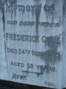 Ottilie QUILL,
mother,
died 9 Dec 1957 aged 77 years;
Frederick QUILL,
father,
died 24 Sept 1940? aged 53 years;
Victor Frederick QUILL,
lost Halkin disaster 23 July 1960 aged 49 years;
Bald Hills (Sandgate) cemetery, Brisbane