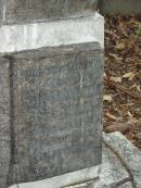 Albert GOLD,
husband father,
died 2 May 1957 aged 70 years;
Charlotte E. GOLD,
mother grandma,
died 6-8-69 aged 90 years;
Bald Hills (Sandgate) cemetery, Brisbane