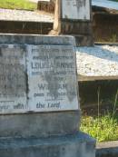 John Thomas WALTON,
husband father,
died 20 May 1934 aged 73 years;
Louisa Annie,
wife mother,
died 1973 aged 95 years;
William,
son,
died 1981 aged 96 years;
Bald Hills (Sandgate) cemetery, Brisbane