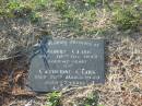 Albert CLARK,
died 10 Dec 1944 aged 62 years;
Catherine CLARK,
died 20 march 1949 aged 57 years;
Bald Hills (Sandgate) cemetery, Brisbane