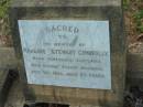 Margaret Stewart CONNOLLY,
born Perthshire Scotland,
died George Street Brisbane
25 Sept 1905 aged 85 years;
Bald Hills (Sandgate) cemetery, Brisbane
