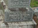 George,
husband of Elizabeth JOHNSTON,
died 14 APril 1917 aged 78 years;
Elizabeth JOHNSTON,
died 28 Sept 1924 aged 86 years;
Eliza Jane,
daughter,
died 19 Aug 1920 aged 50 years;
Bald Hills (Sandgate) cemetery, Brisbane