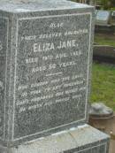 George,
husband of Elizabeth JOHNSTON,
died 14 APril 1917 aged 78 years;
Elizabeth JOHNSTON,
died 28 Sept 1924 aged 86 years;
Eliza Jane,
daughter,
died 19 Aug 1920 aged 50 years;
Bald Hills (Sandgate) cemetery, Brisbane