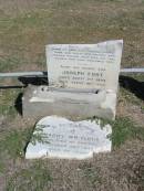 Harry Whitlock Oct 22 1895 aged 42
Joseph Fort (Born Sep 7 1894, Died Sep 19 1894)
Anglican Cemetery, Sherwood.
