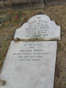 Matilda SMITH
wife of
William SMITH
died 28 Dec 1906
aged 64 yrs?
William SMITH
28 Sep 1920aged 84
Sherwood (Anglican) Cemetery, Brisbane
