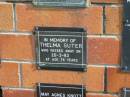 Thelma SUTER
20-3-83
74 yrs
Sherwood (Anglican) Cemetery, Brisbane