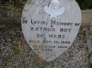 Arthur Roy SCHWARZ,
died 14 Nov 1945;
Silverleigh Lutheran cemetery, Rosalie Shire