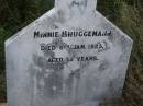 Minnie BRUGGEMANN,
died 6 Jan 1923 aged 32 years;
Silverleigh Lutheran cemetery, Rosalie Shire