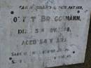 Robert BRUGGEMANN,
husband father,
died 5 Nov 1928 aged 54 years;
Silverleigh Lutheran cemetery, Rosalie Shire