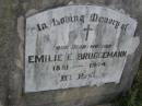 Emilie E. BRUGGEMANN,
mother,
1881 - 1944;
Silverleigh Lutheran cemetery, Rosalie Shire