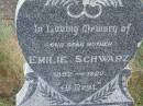 Emilie SCHWARZ,
mother,
1852 - 1929;
Silverleigh Lutheran cemetery, Rosalie Shire