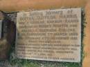 Bertha Clotilda HARRIS
(wife of Douglas Rawson HARRIS)
(daughter of Robert Martin and Arabella Clotilda COLLINS)
b: Tamrookum 7 Mar 1889
d: Brisbane 27 Nov 1961
Tamrookum All Saints church cemetery, Beaudesert