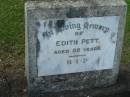 Edith PETT
aged 85
Tamrookum All Saints church cemetery, Beaudesert