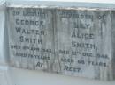 George Walter SMITH
10 Apr 1945, aged 78
Lily Alice SMITH
13 Dec 1948, aged 68
Tamrookum All Saints church cemetery, Beaudesert