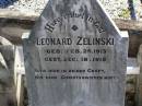 Leonard ZELINSKI,
born 24 Feb 1913 died 18 Dec 1915;
Tarampa Apostolic cemetery, Esk Shire