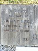 babies;
Vincent HINE,
born 14 Feb 1913 died 16 April 1913;
Florence May UTZ,
born 23 May 1912 died 6 Aug 1912;
Tarampa Apostolic cemetery, Esk Shire