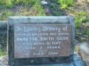 
Annette Edith COOK,
daughter sister,
died 9 April 1947 aged 5 years;
Tea Gardens cemetery, Great Lakes, New South Wales
