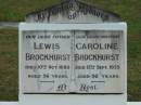 Lewis Brockhurst
10 Oct 1889
aged 56
Caroline BROCKHURST
13 Sep 1935
aged 92
The Gap Uniting Church, Brisbane