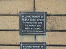 Sebra Edna SMITH
19 Mar 1970
aged 63
The Gap Uniting Church, Brisbane
