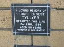 George Ernest TYLLYER
3 Apr 1988
aged 55
The Gap Uniting Church, Brisbane