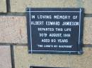 Albert Edward JAMIESON
30 Aug 1991
aged 80
The Gap Uniting Church, Brisbane
