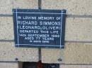 Richard SIMMONS
(Leonard Oliver)
14 Sep 1992
aged 77
The Gap Uniting Church, Brisbane