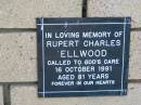 Rupert Charles ELLWOOD
16 Oct 1991
aged 81
The Gap Uniting Church, Brisbane