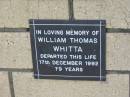 William Thomas WHITTA
17 Dec 1992
aged 79
The Gap Uniting Church, Brisbane