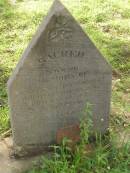 Ellen,
wife of Hugh Hutchison
died 12 May 1875 aged 19 years;
Tiaro cemetery, Fraser Coast Region