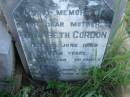Samuel GORDON,
husband father,
accidentally killed 10 Feb 1907 aged 44 years;
Elizabeth Ellen GORDON,
child,
died 5 Aug 1888 aged 3 months;
John Campbell GORDON,
child,
died 9 Jan 1890 aged 8 months;
Elizabeth GORDON,
mother,
died 21 June 1920 aged 61 years;
Tiaro cemetery, Fraser Coast Region