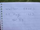 Walter HALES,
died 29 May 1963 aged 59 years;
Tiaro cemetery, Fraser Coast Region