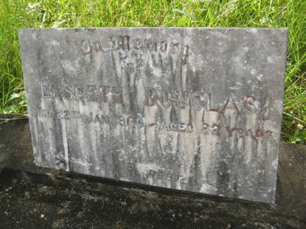 Elspeth DOUGLAS,  | died 22 Jan 1960 aged 82 years;  | Tiaro cemetery, Fraser Coast Region  | 